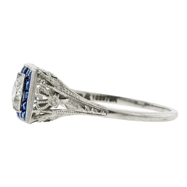 Art Deco Engagement Ring, TRB 0.55ct