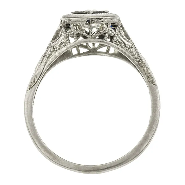 Art Deco Engagement Ring, TRB 0.55ct
