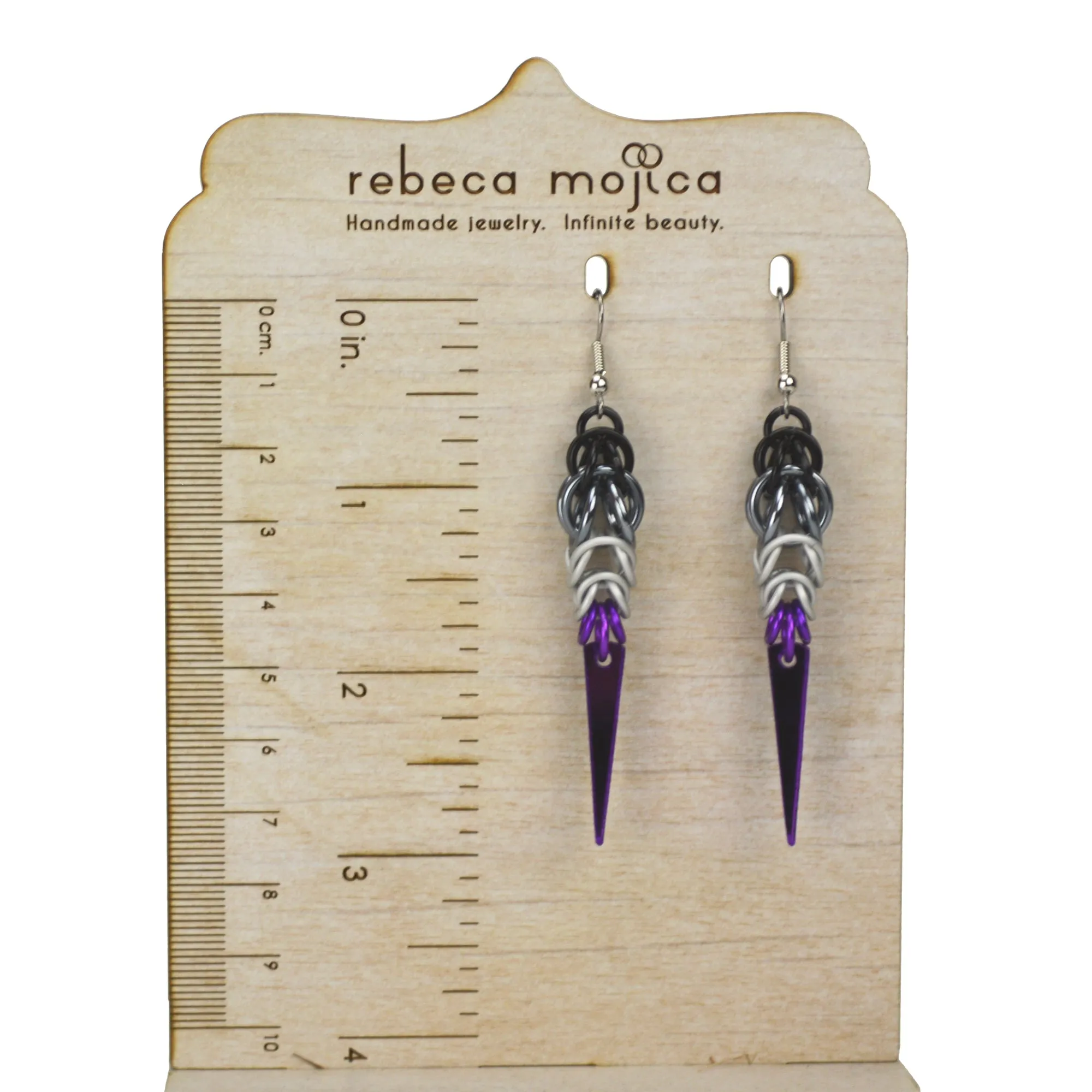 Asexual Pride - Spike Earrings