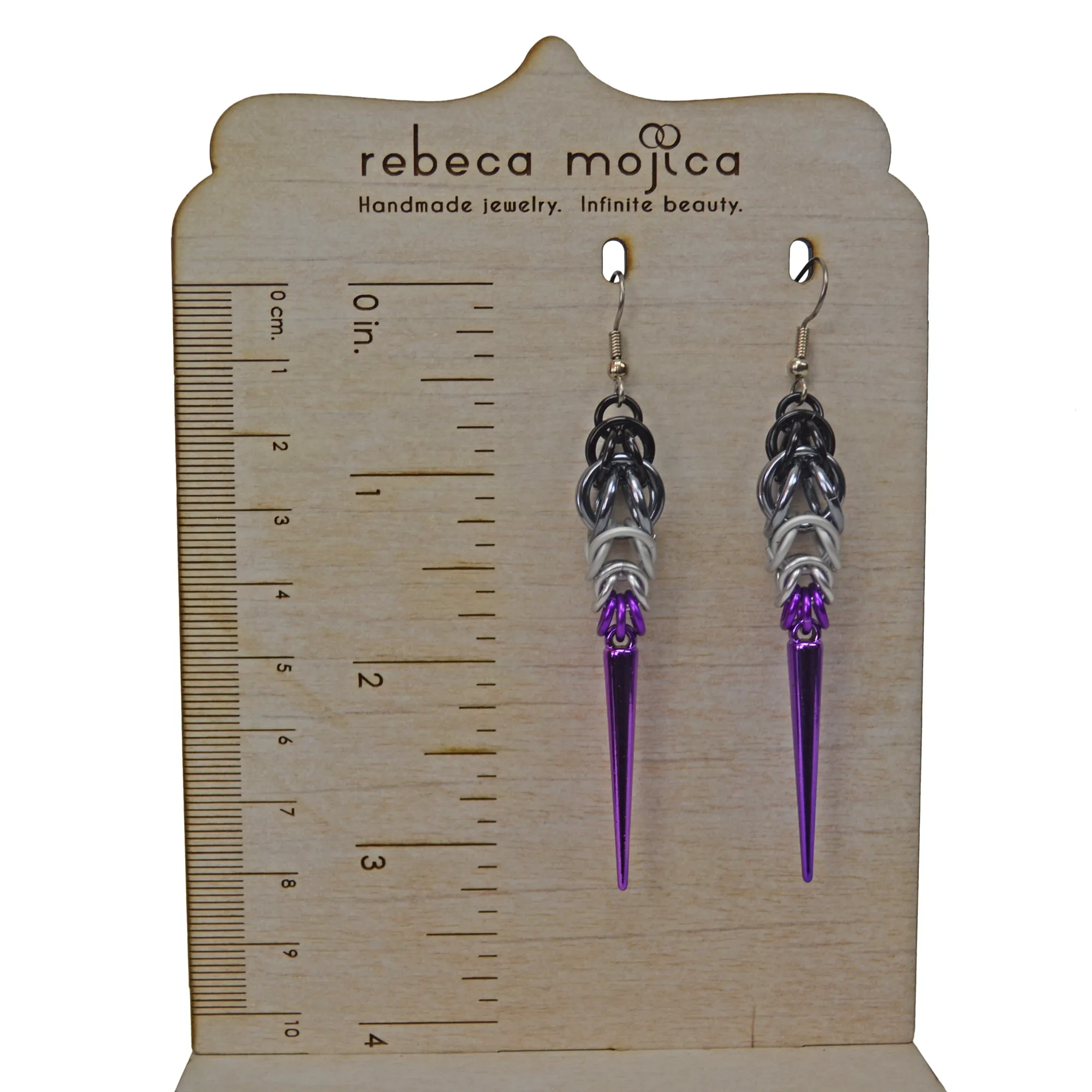 Asexual Pride - Spike Earrings