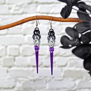 Asexual Pride - Spike Earrings