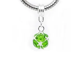 August Birthstone Dangle European Bead Compatible for Most European Snake Chain Charm Bracelet