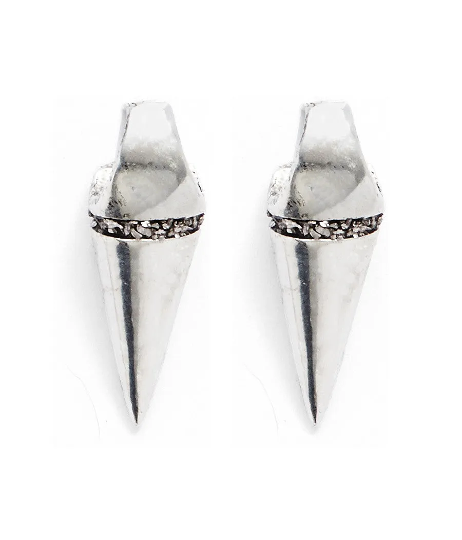 Axis Earrings in Silver or Gold with Bismuth