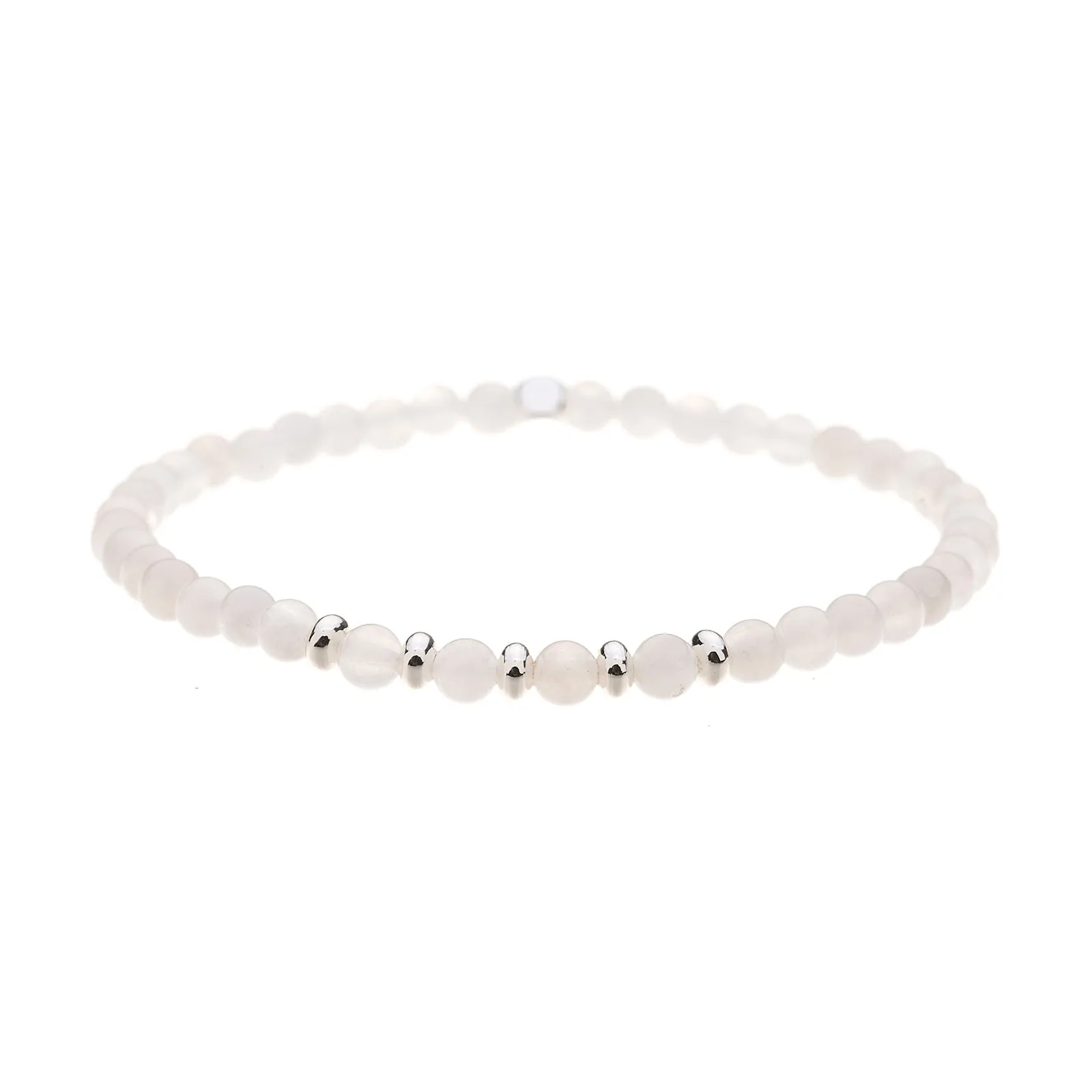 B1568 MOONSTONE SEMI PRECIOUS 4MM STONE BRACELET WITH A POUCH - PACK OF 2