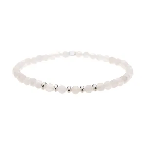 B1568 MOONSTONE SEMI PRECIOUS 4MM STONE BRACELET WITH A POUCH - PACK OF 2