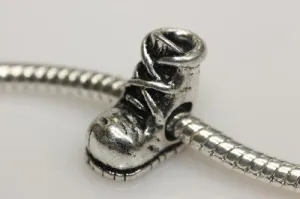 Baby Shoe Charm European Bead Compatible for Most European Snake Chain Bracelet