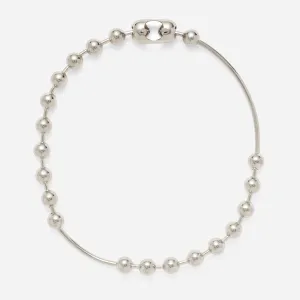 Ball Bar Chain Necklace in Silver