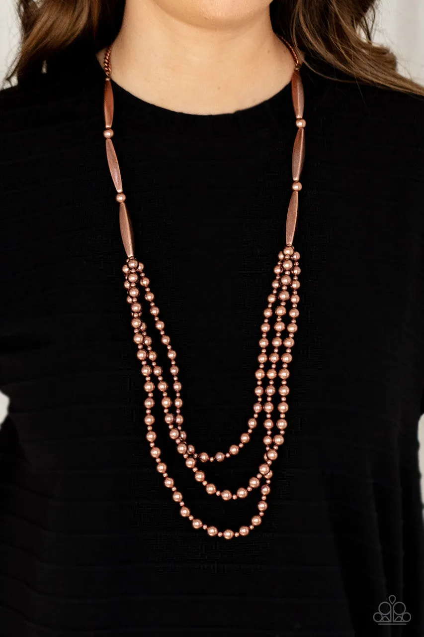 Beaded Beacon Copper Paparazzi Necklace