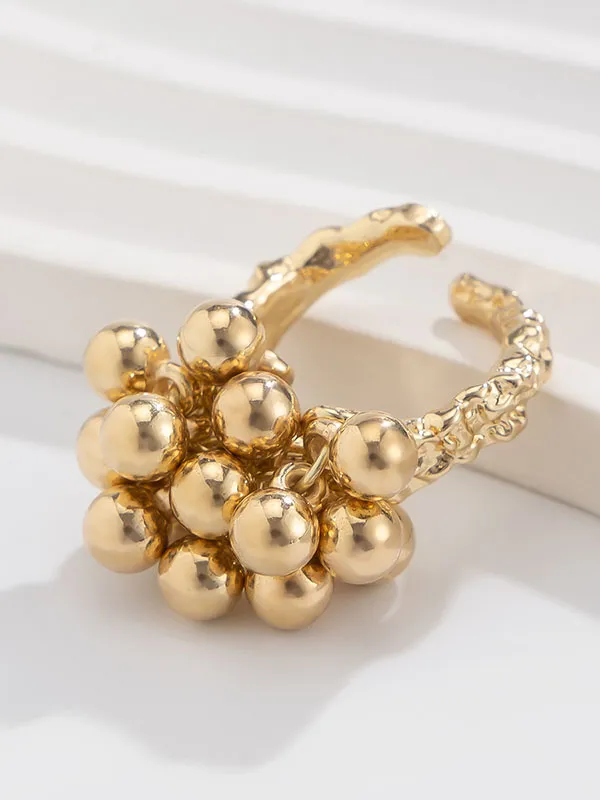 Beaded Geometric Solid Color Rings Accessories