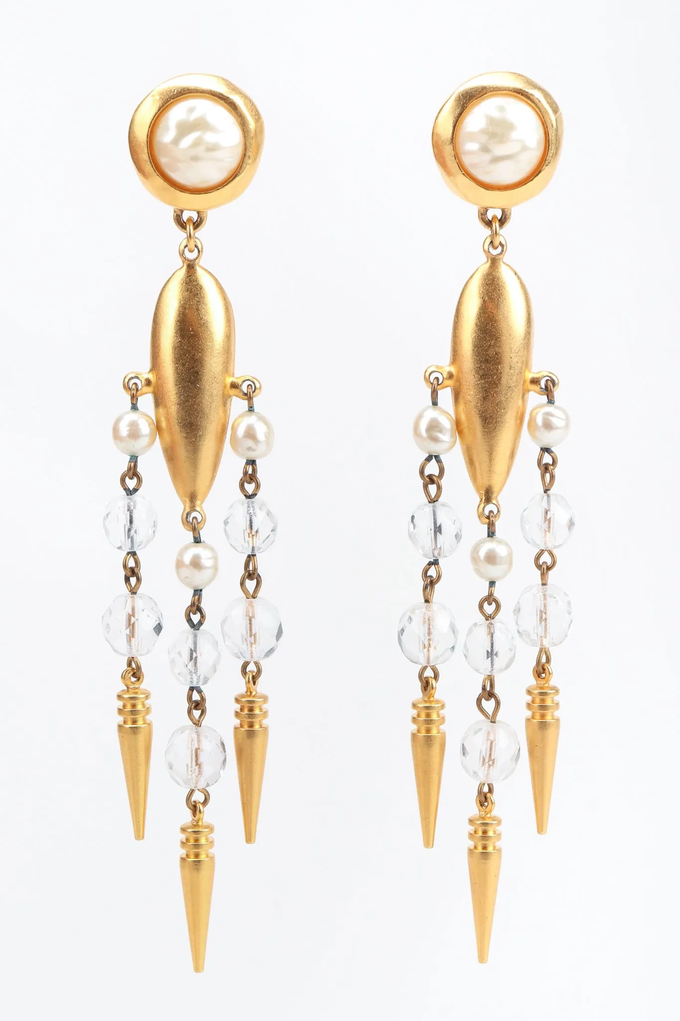 Beaded Spike Drop Earrings