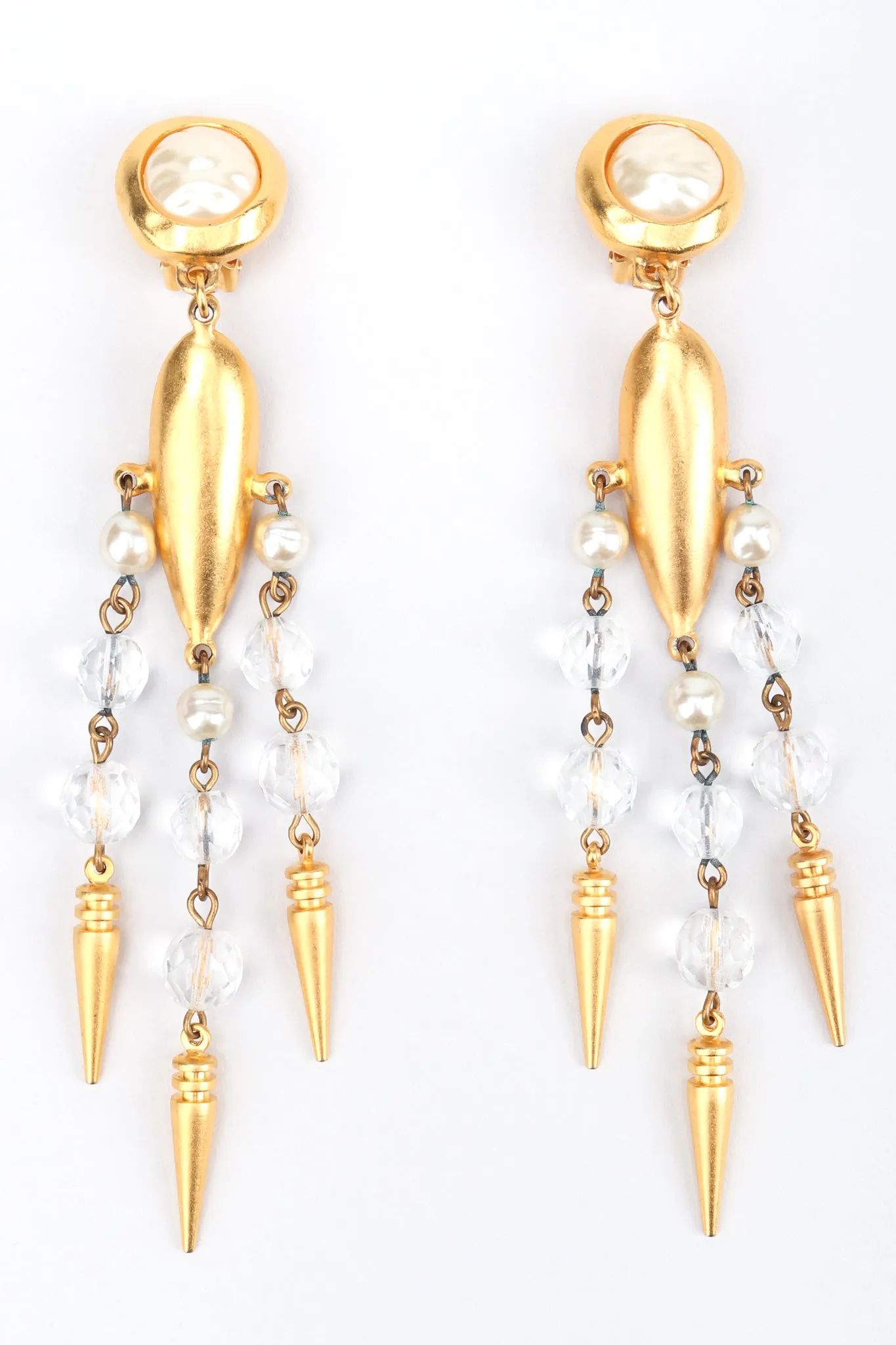 Beaded Spike Drop Earrings