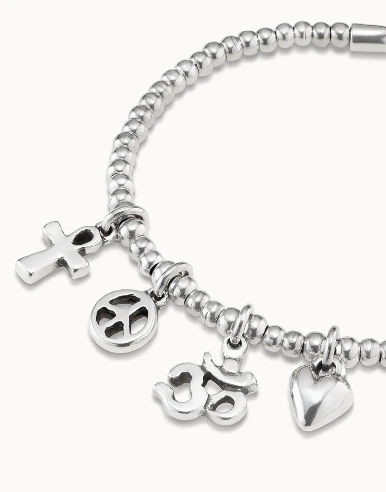Beliefs bracelet, silver