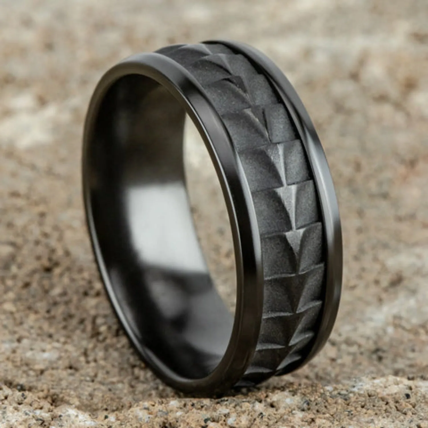 Benchmark "The Dundee" 8MM Black Titanium Wedding Band