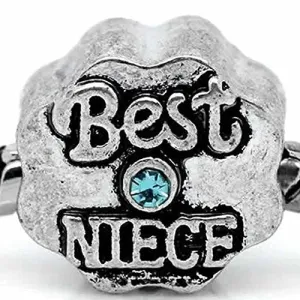 Best NieceFlower Shape Charm Bead Spacer For Snake Chain Bracelets (Blue)