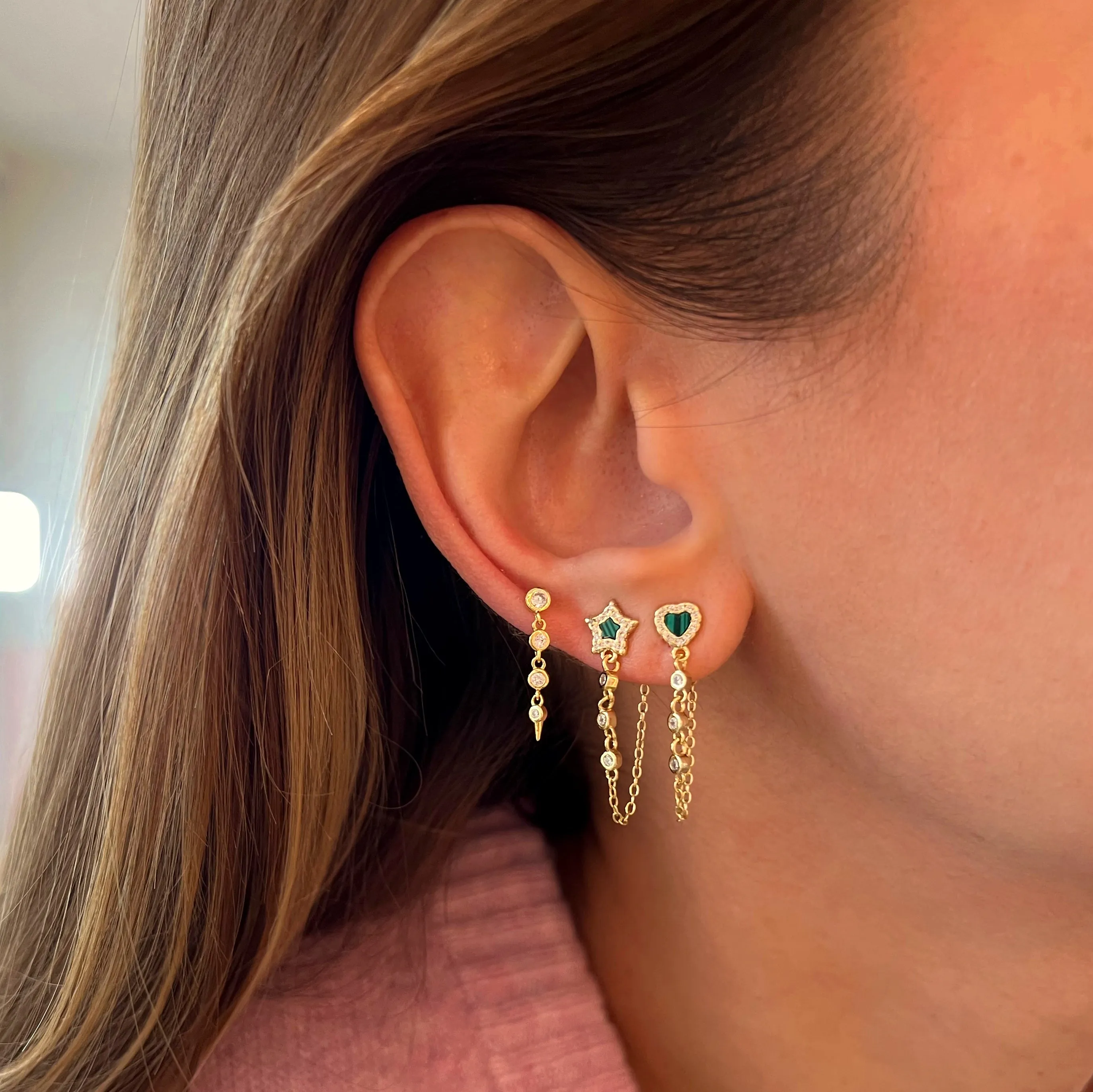 Bezel Spike Earrings