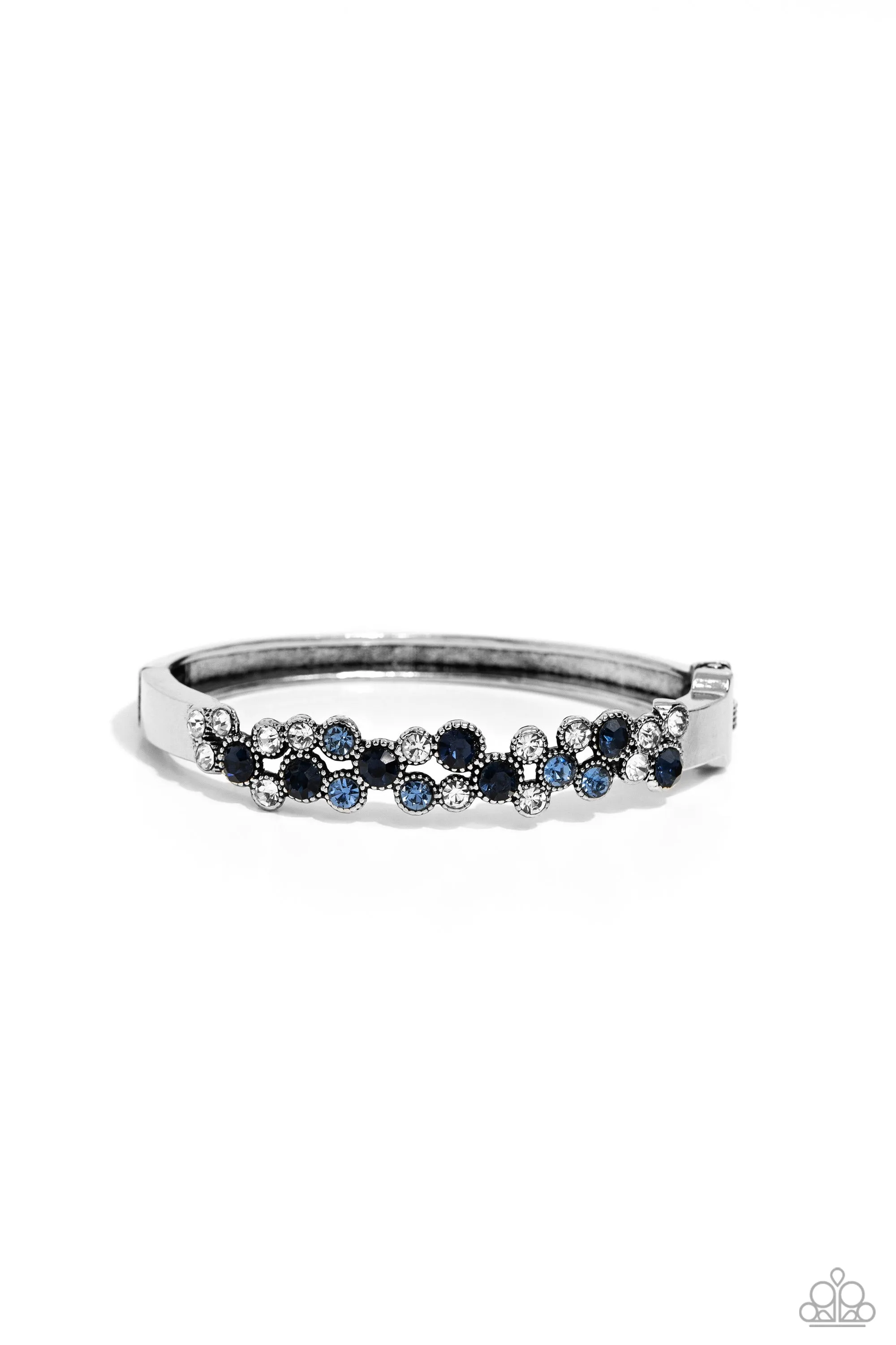 Big City Bling - Blue - Rhinestone Paparazzi Hinge Bracelet