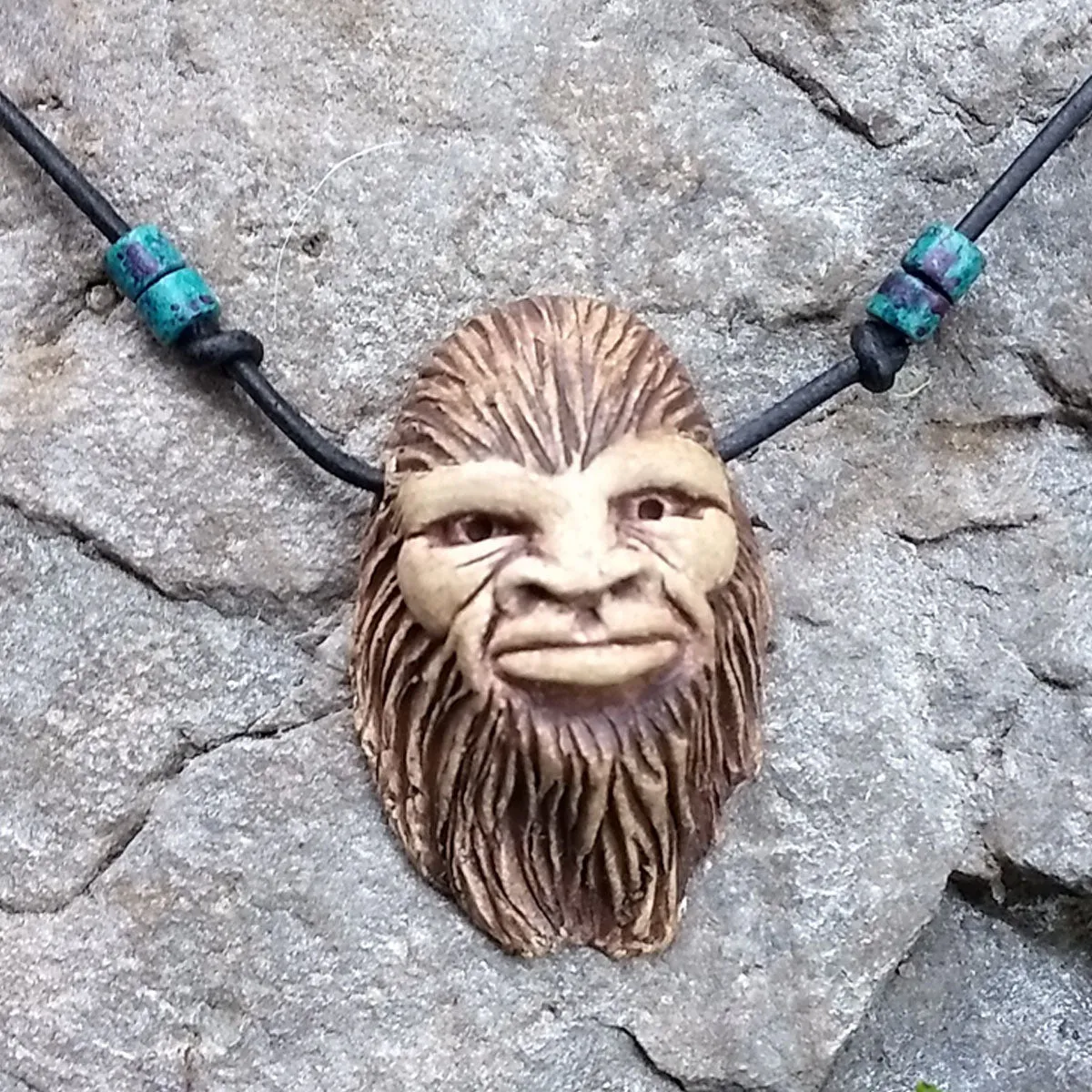 Bigfoot Face Necklace