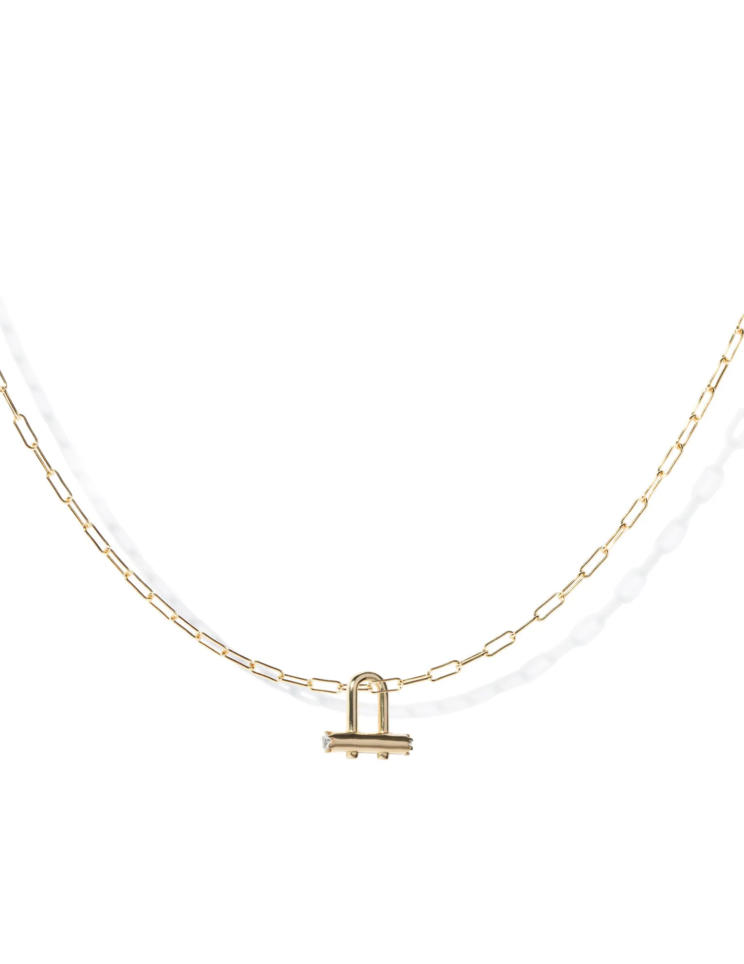 Birthstone link necklace <br>Gold Vermeil