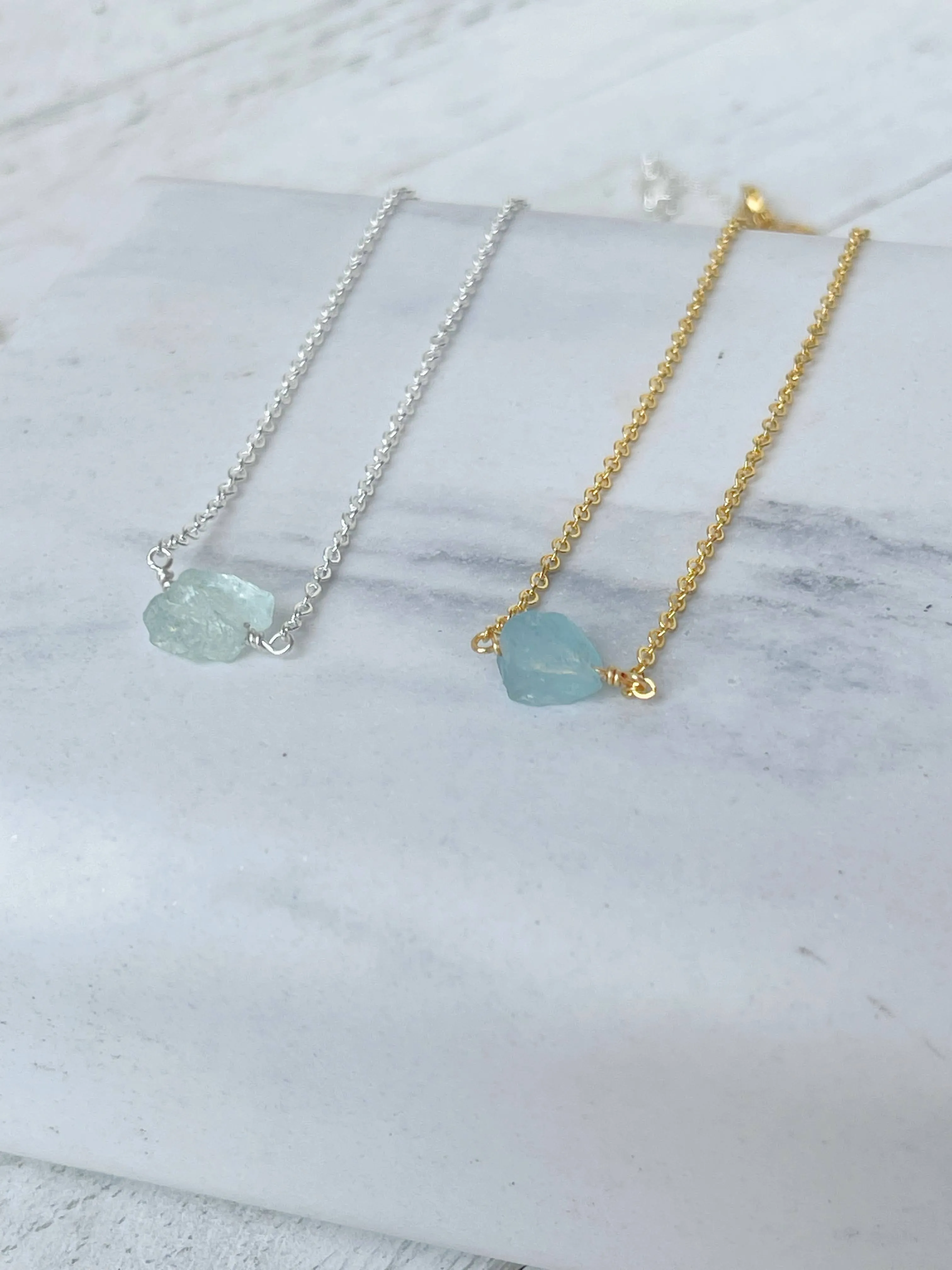 Birthstone Necklace - March - Aquamarine