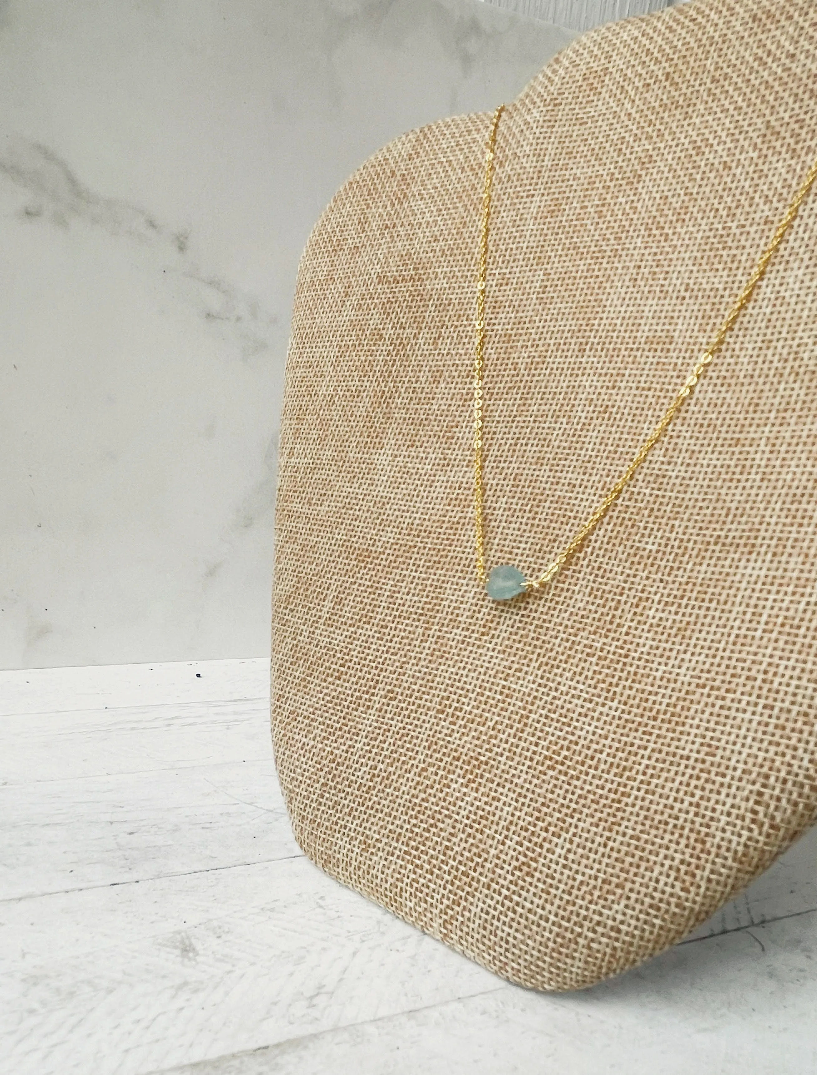 Birthstone Necklace - March - Aquamarine