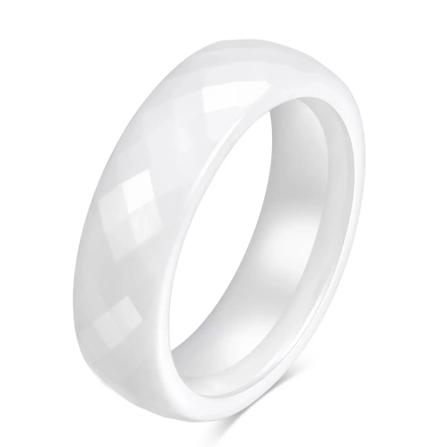 Black & White Ceramic Wedding Engagement Rings