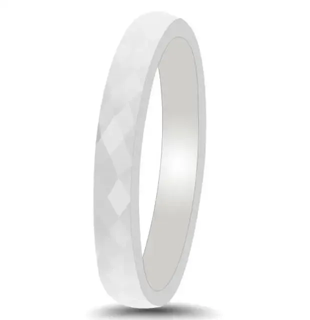 Black & White Ceramic Wedding Engagement Rings