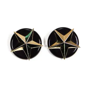 Black and Gold Star Earrings
