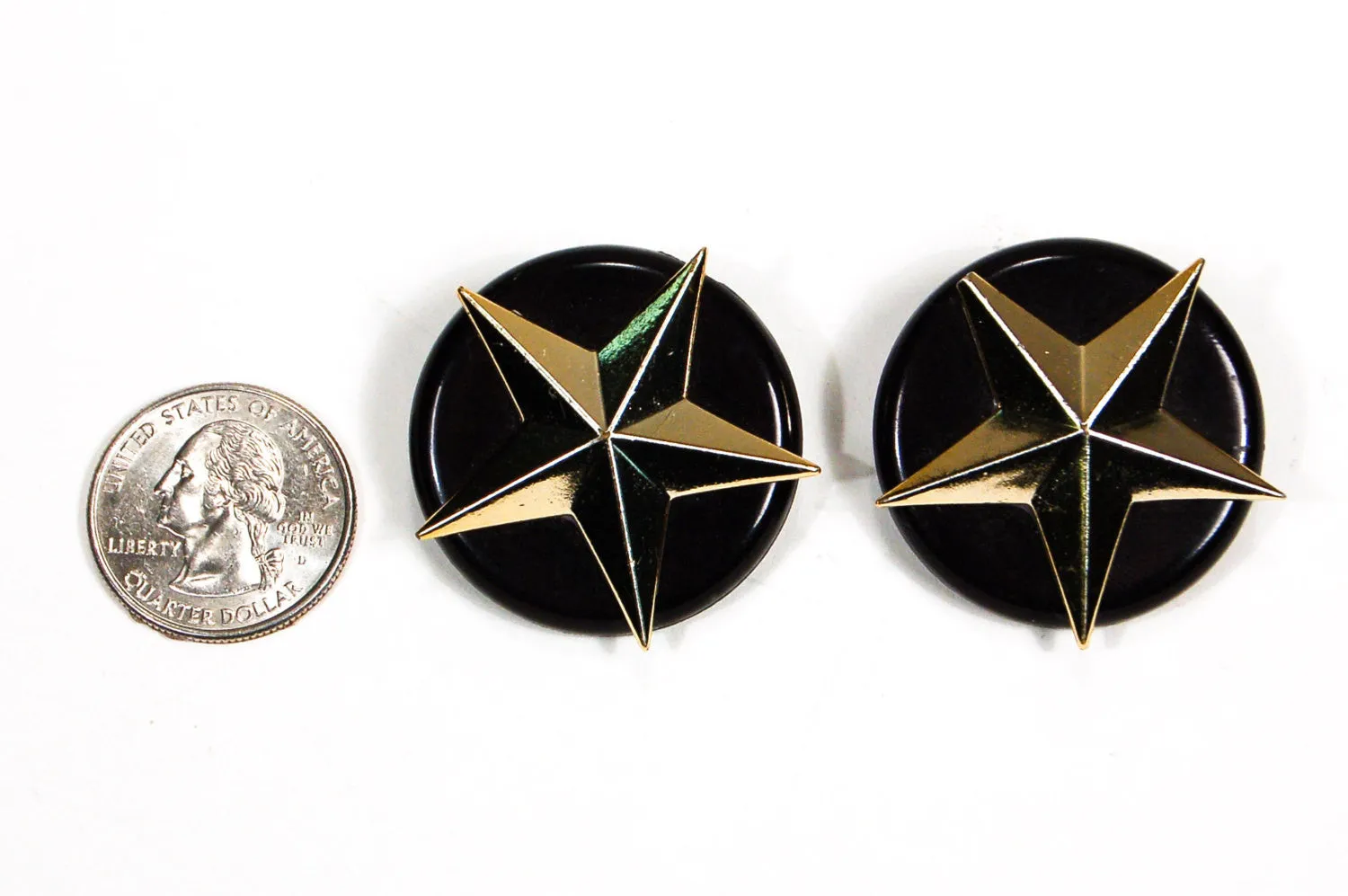 Black and Gold Star Earrings