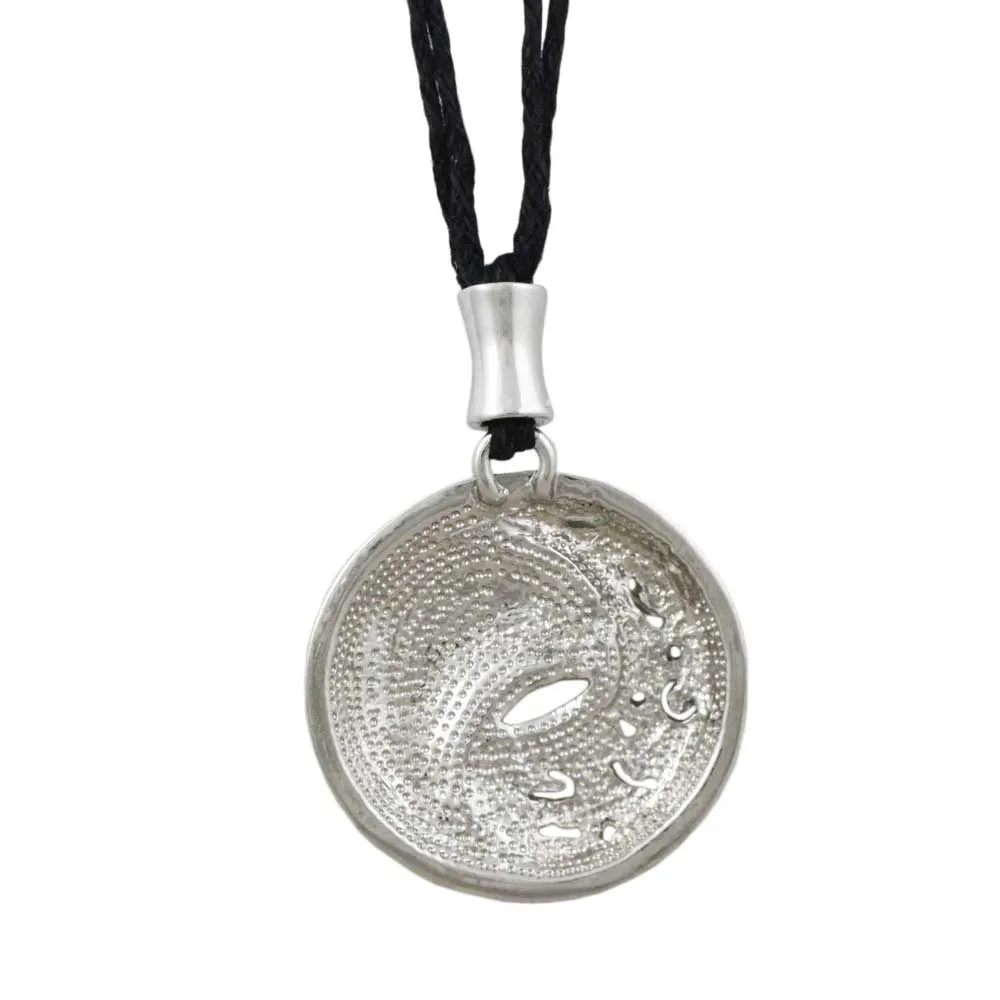 Black and White Enamel and Crystal Yin Yang Necklace - RSN276