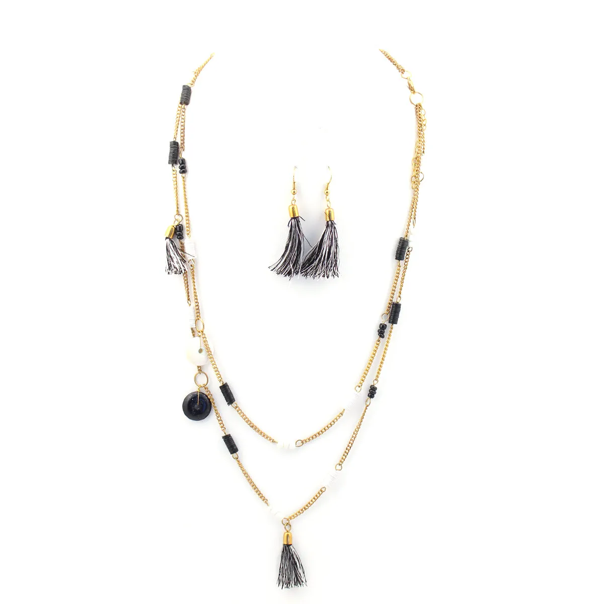 BLACK AND WHITE NECKLACES #KBI-NL-K6029-GB (PD6)