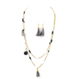 BLACK AND WHITE NECKLACES #KBI-NL-K6029-GB (PD6)
