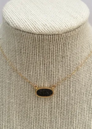 Black Druzy Necklace