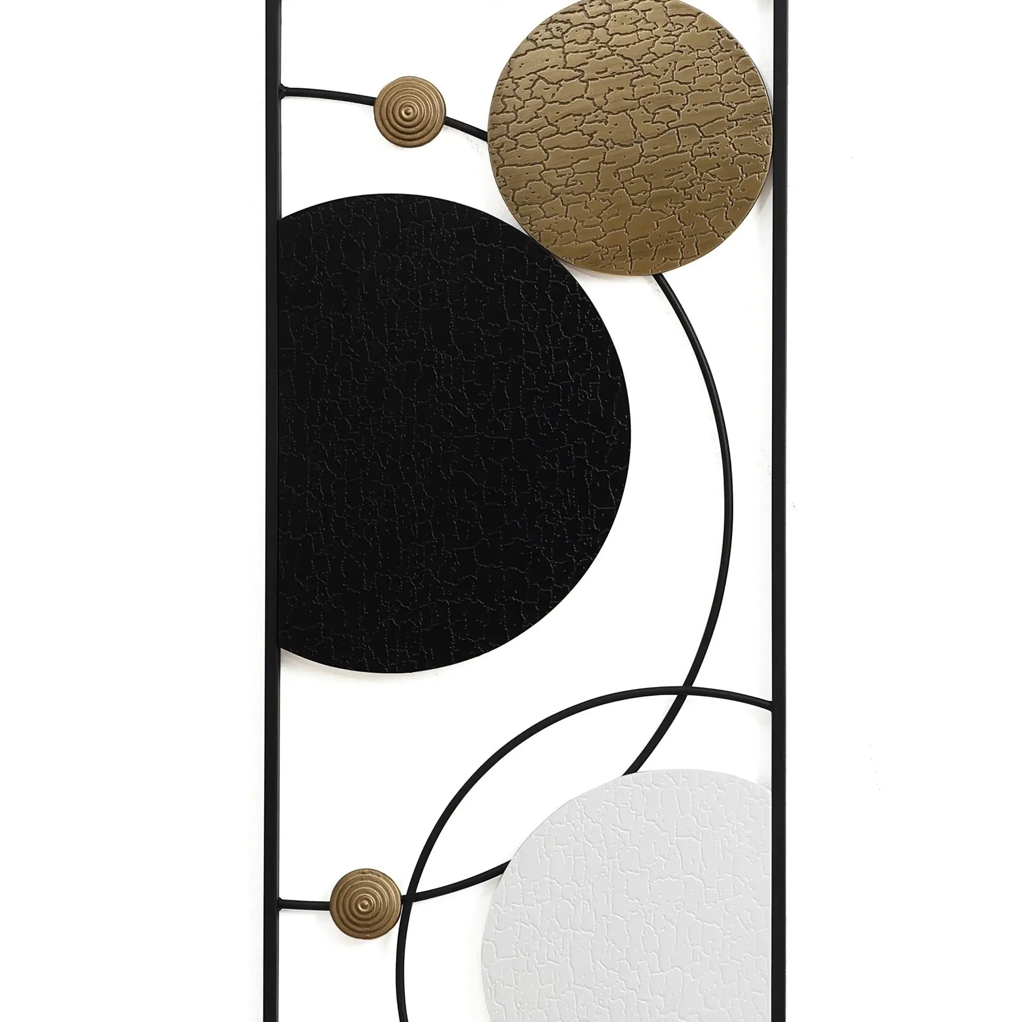 Black, white, and gold modern abstract wall décor set, 2-piece