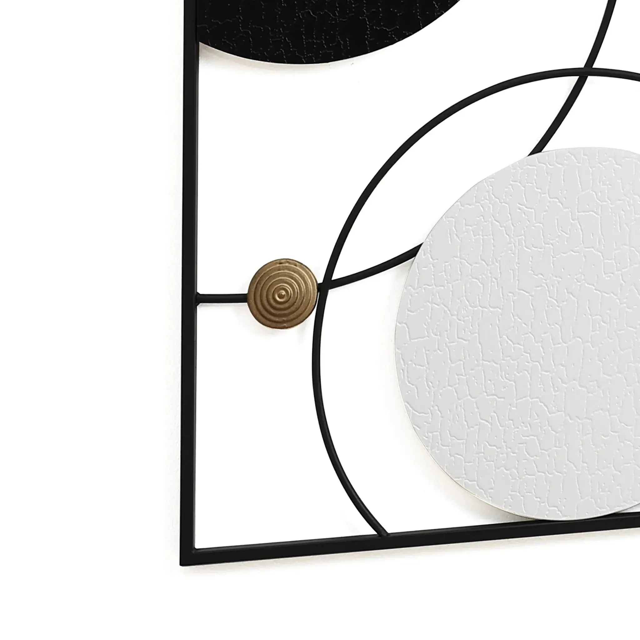Black, white, and gold modern abstract wall décor set, 2-piece