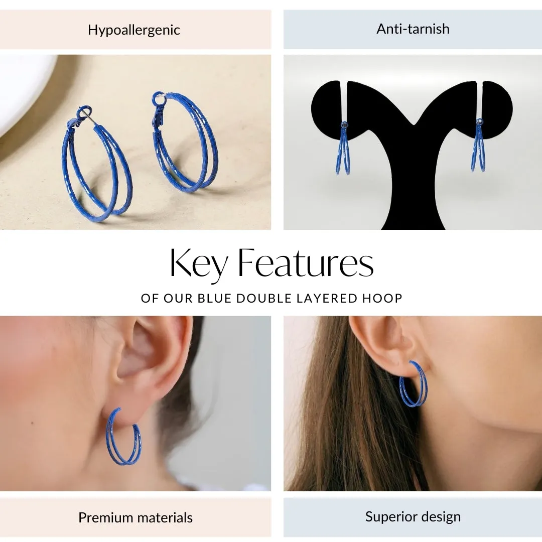 Blue Double Layered Hoop
