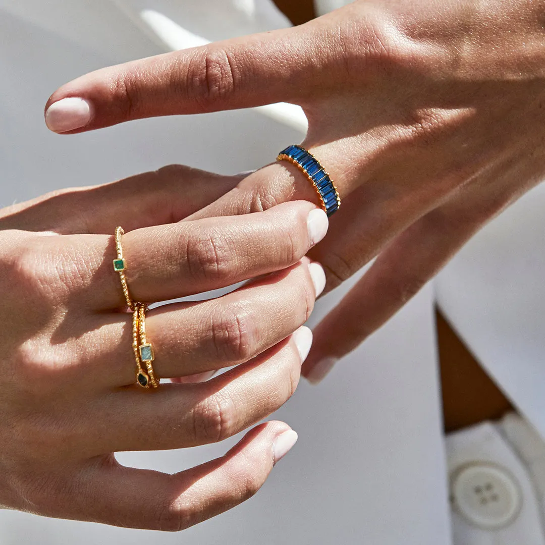 BLUE SAPPHIRE CROWN STACKER RING