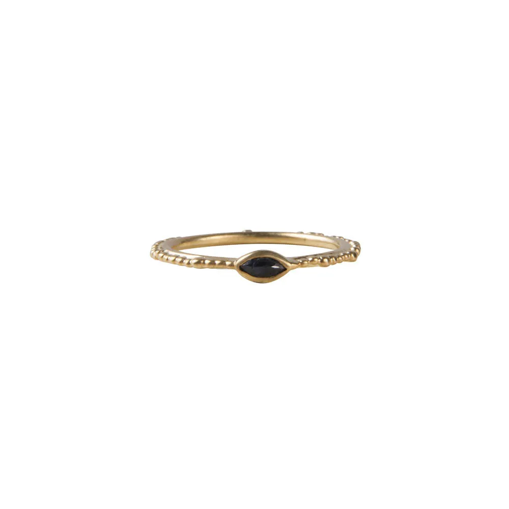 BLUE SAPPHIRE CROWN STACKER RING