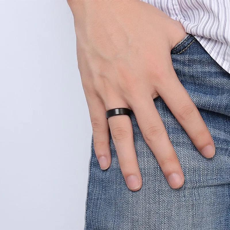 Blue Tungsten Carbide Ring for Men