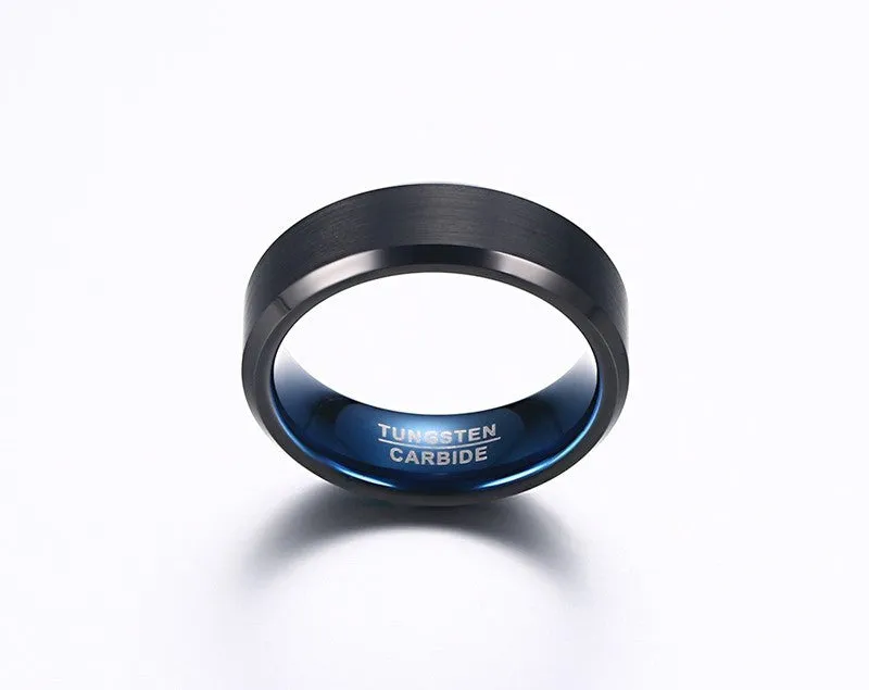 Blue Tungsten Carbide Ring for Men