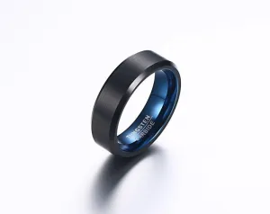 Blue Tungsten Carbide Ring for Men