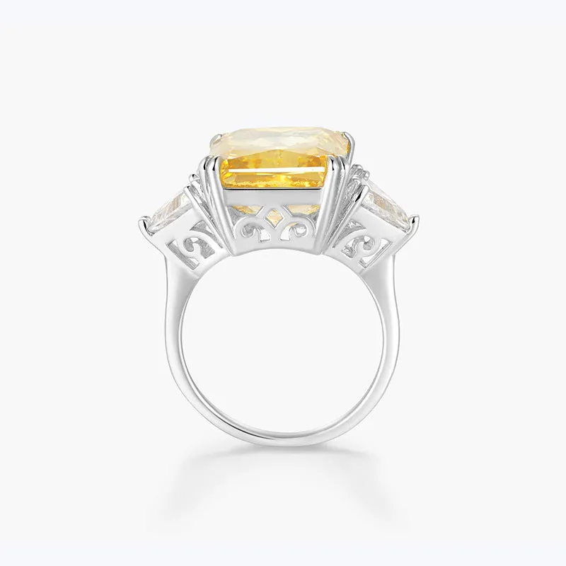 Brilliant yellow ring set with high carbon diamonds ring