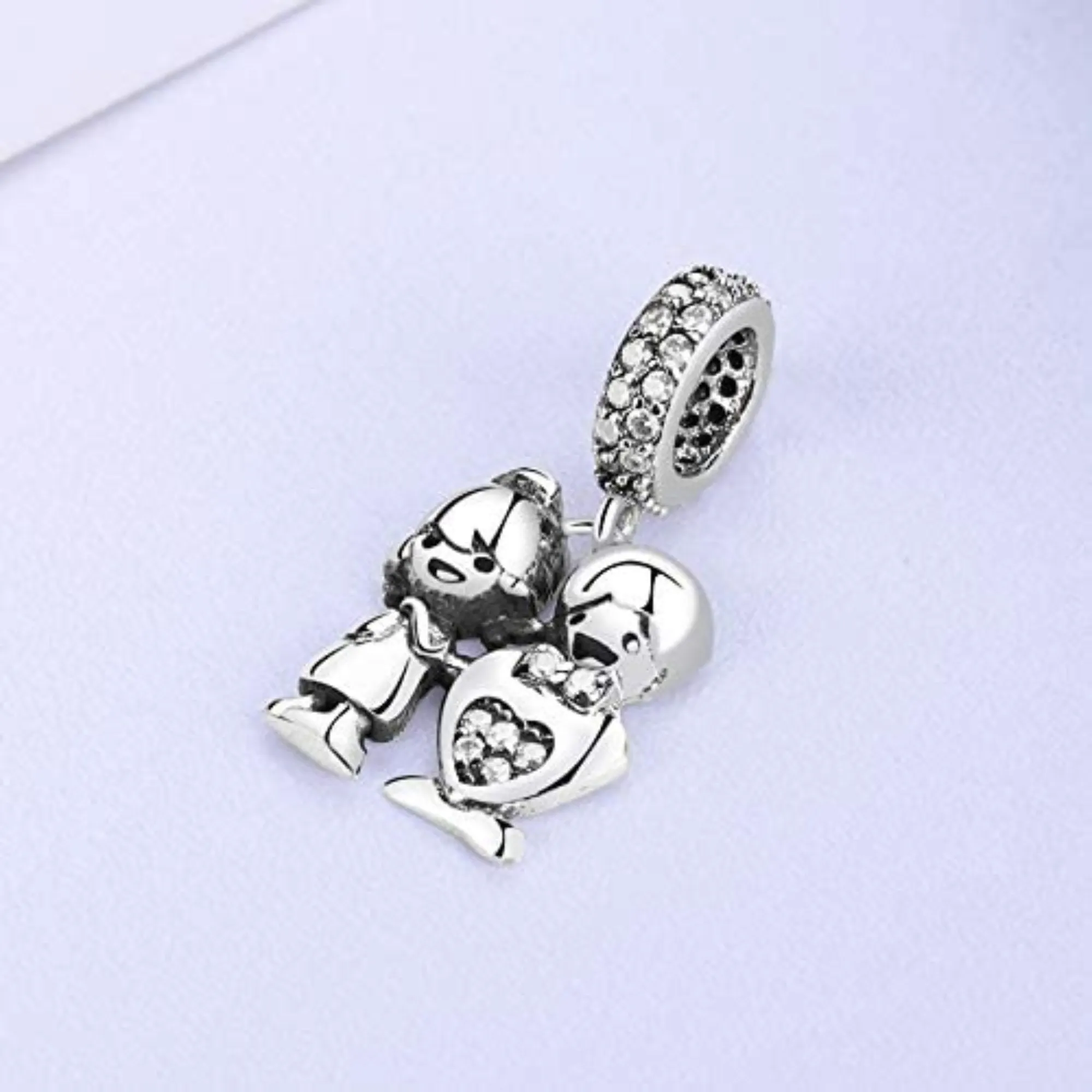 Brother Sister Boy Girl Dangle Pendant Charm