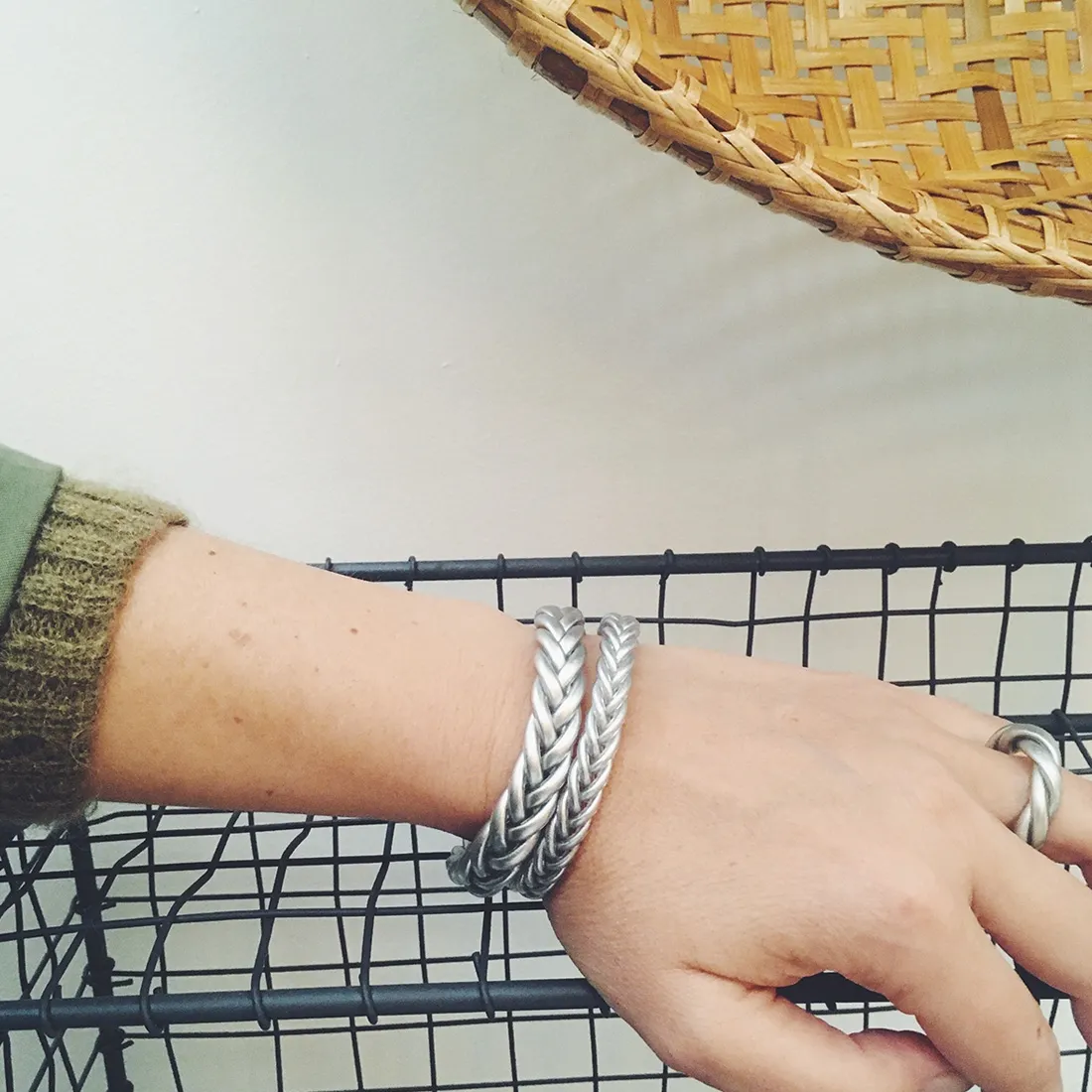 Buddhist Bracelet - Twist Silver