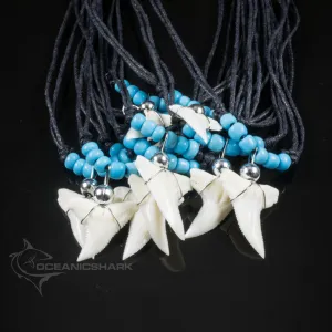 Bulk Shark Teeth Necklaces 20x Turquoise c1-BULK
