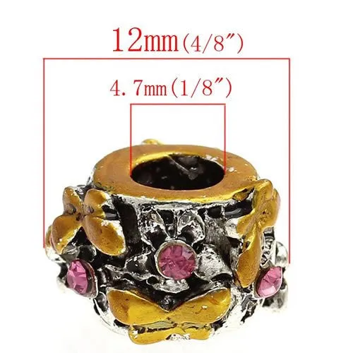 Butterfly Carved Charm European Bead Compatible for Most European Snake Chain Bracelet