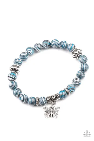 Butterfly Wishes Blue Paparazzi Bracelet