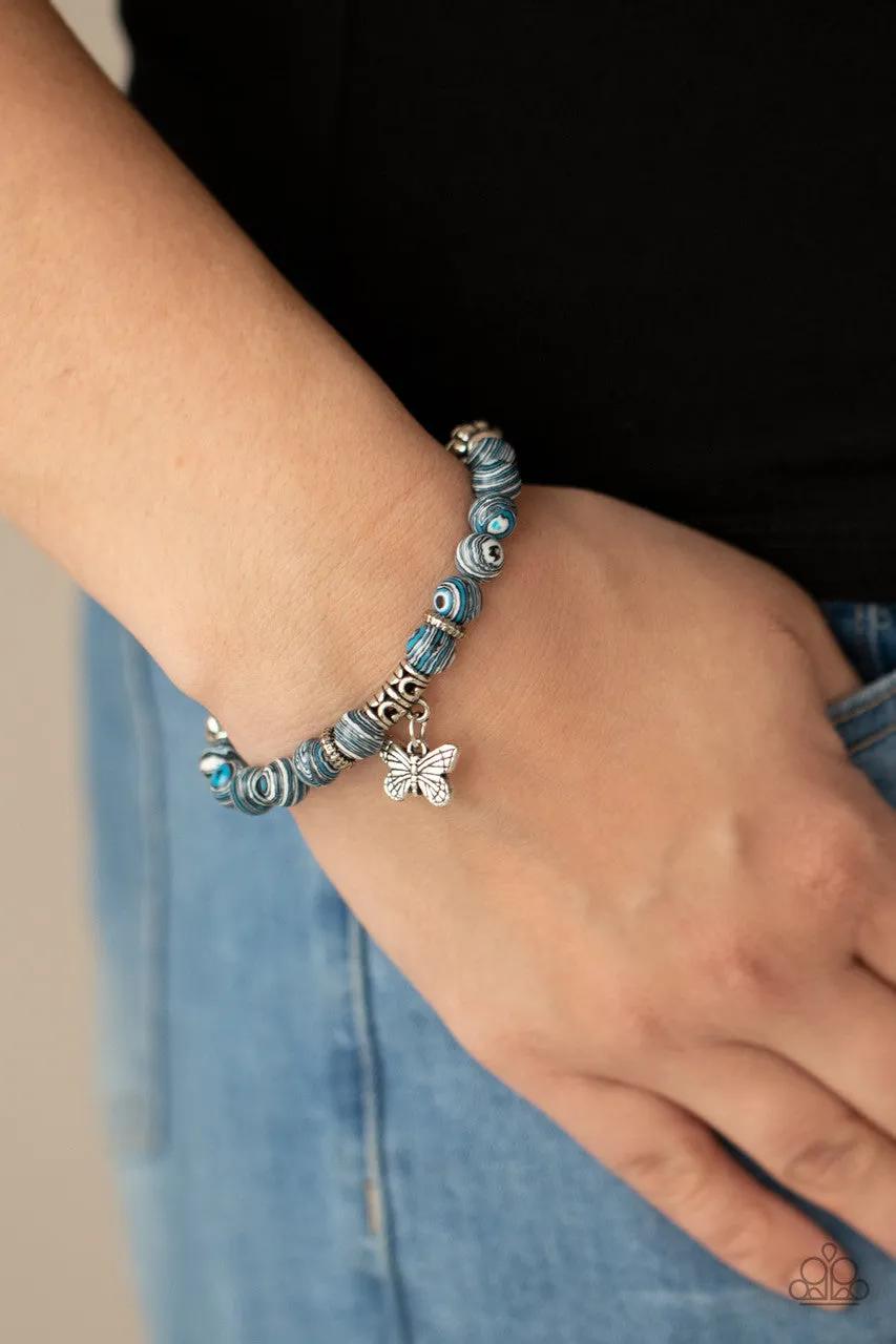 Butterfly Wishes Blue Paparazzi Bracelet