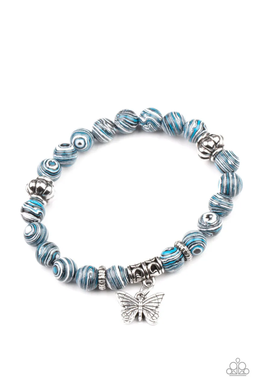 Butterfly Wishes Blue Paparazzi Bracelet