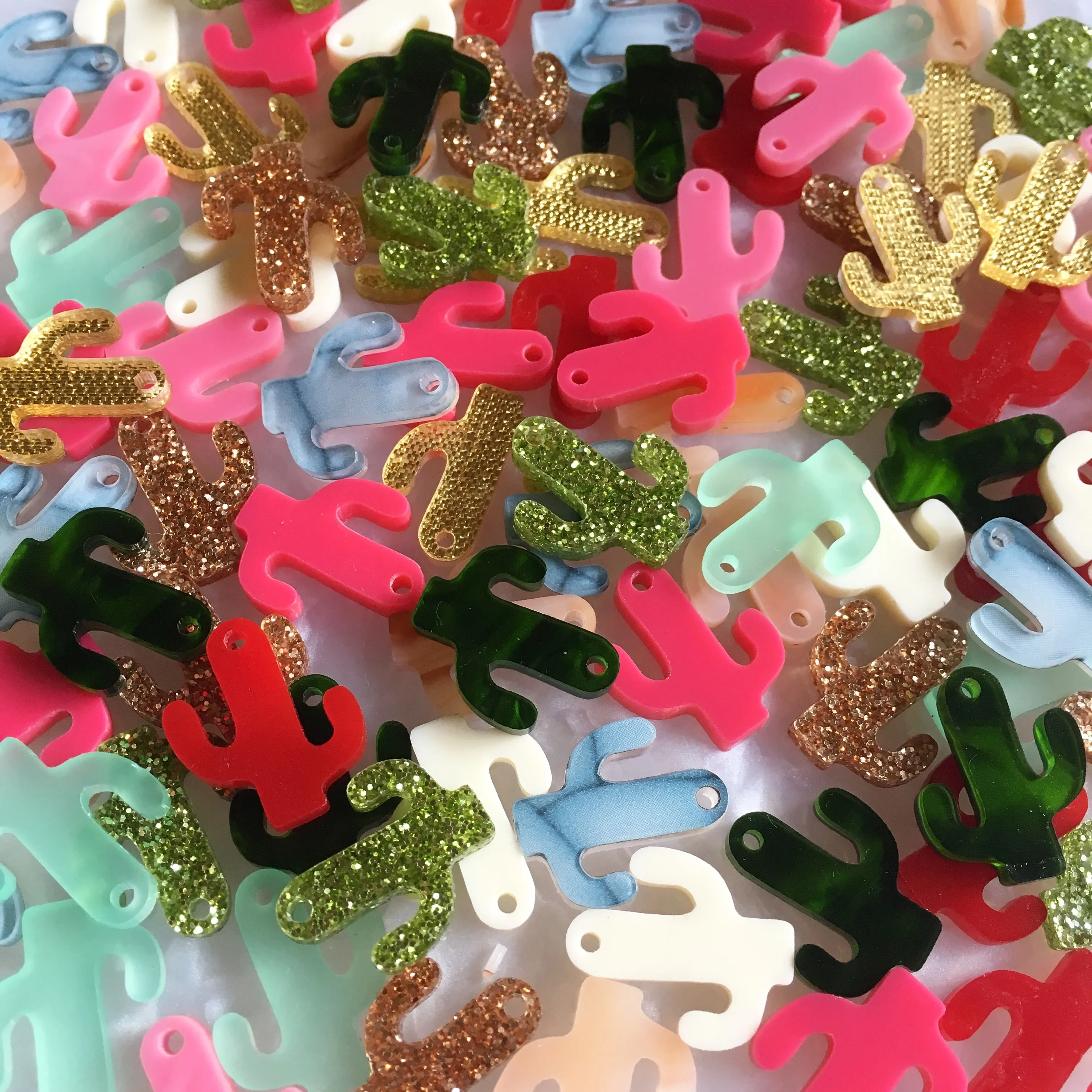 Cactus charms / 10 Pieces, 20mm