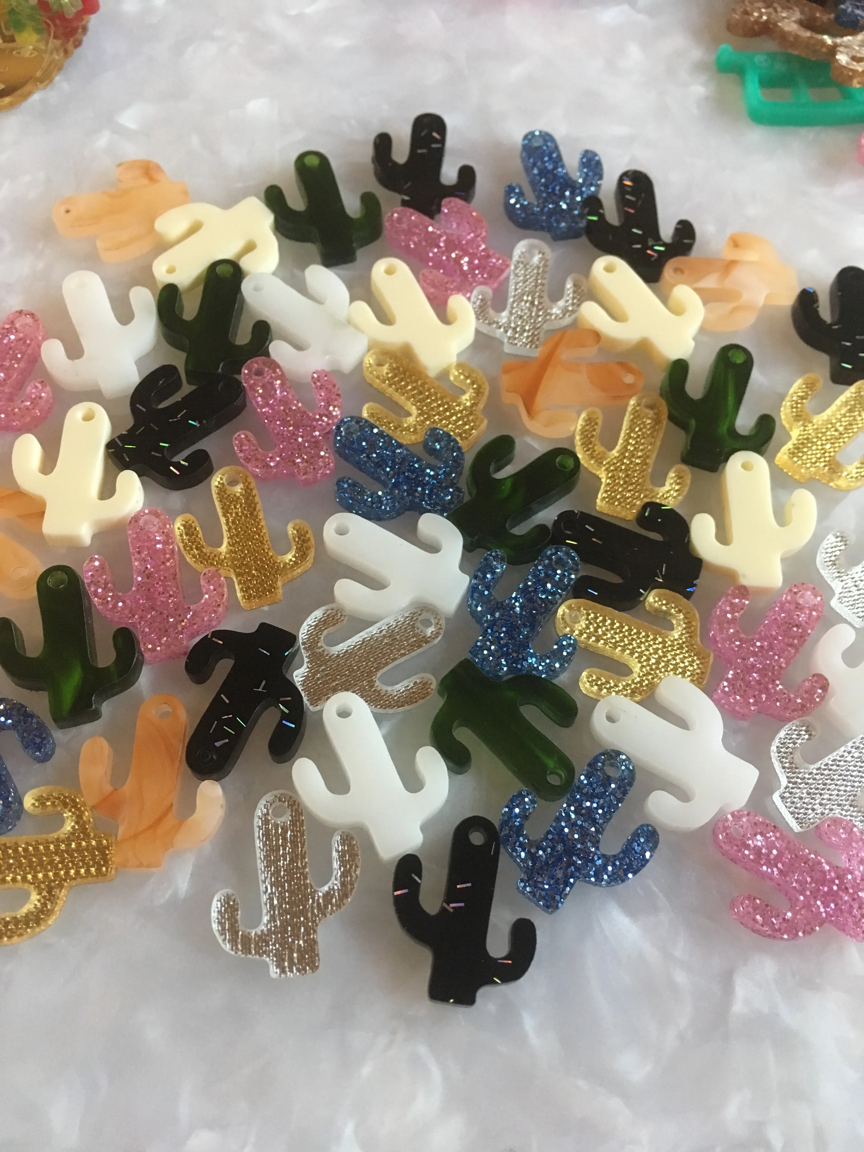 Cactus charms / 10 Pieces, 20mm